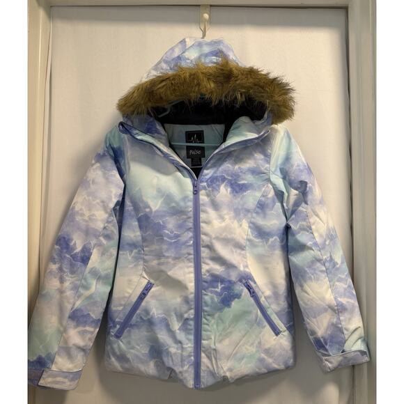 Pulse | Kids Snowboard Jacket Ski Parka Coat Girls Fur Hood -Youth M 10-12 - Picture 1 of 8